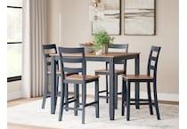 gesthaven natural blue dining set   