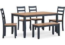 gesthaven natural blue dining set   