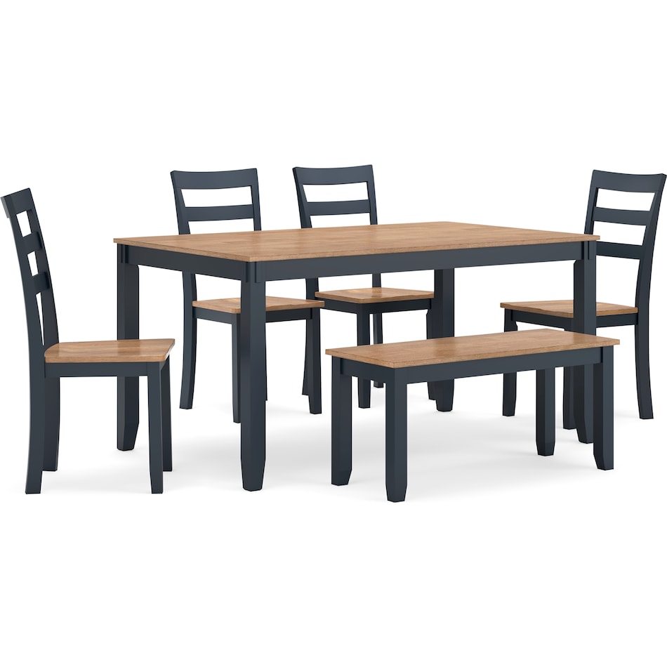 gesthaven natural blue dining set   