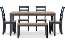 gesthaven natural blue dining set   