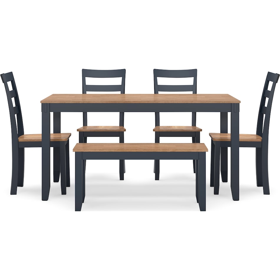 gesthaven natural blue dining set   