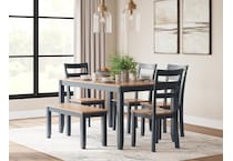 gesthaven natural blue dining set   