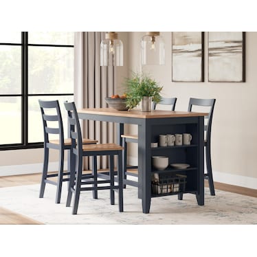 Gesthaven Counter Height Dining Table and 4 Barstools