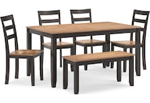 gesthaven natural brown dining set   