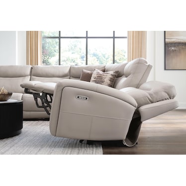 GIDDEON LEATHER 5 PIECE TRIPLE POWER RECLINING SECTIONAL