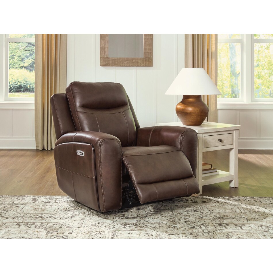 giddeon leathe rpower recliner   