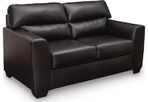 gravello midnight leather loveseat   