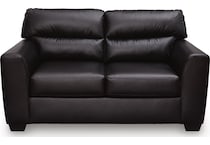gravello midnight leather loveseat   