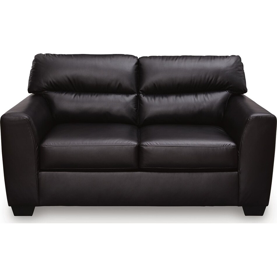 gravello midnight leather loveseat   