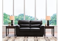 gravello midnight leather loveseat   