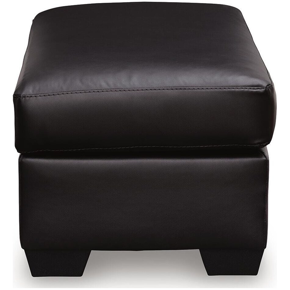 gravello midnight leather ottoman   