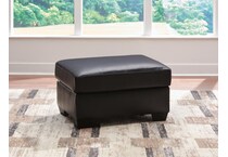 gravello midnight leather ottoman   