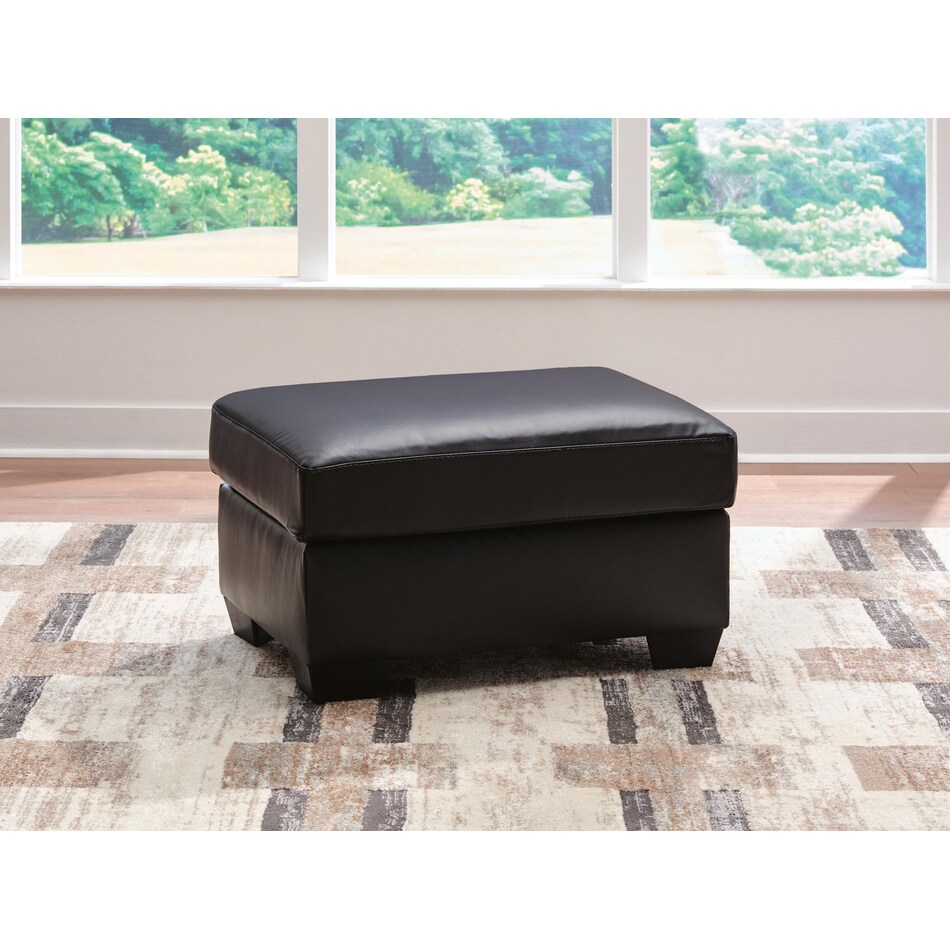 gravello midnight leather ottoman   