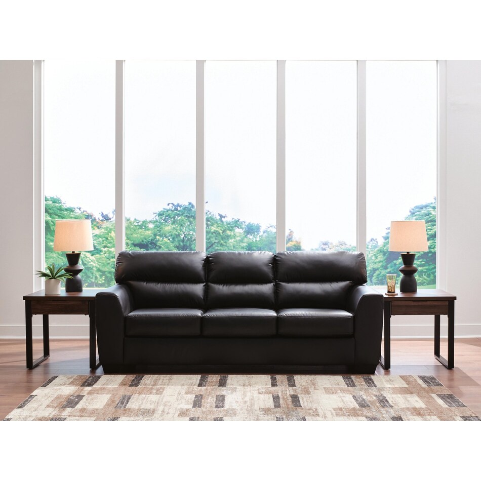 gravello midnight leather sofa   