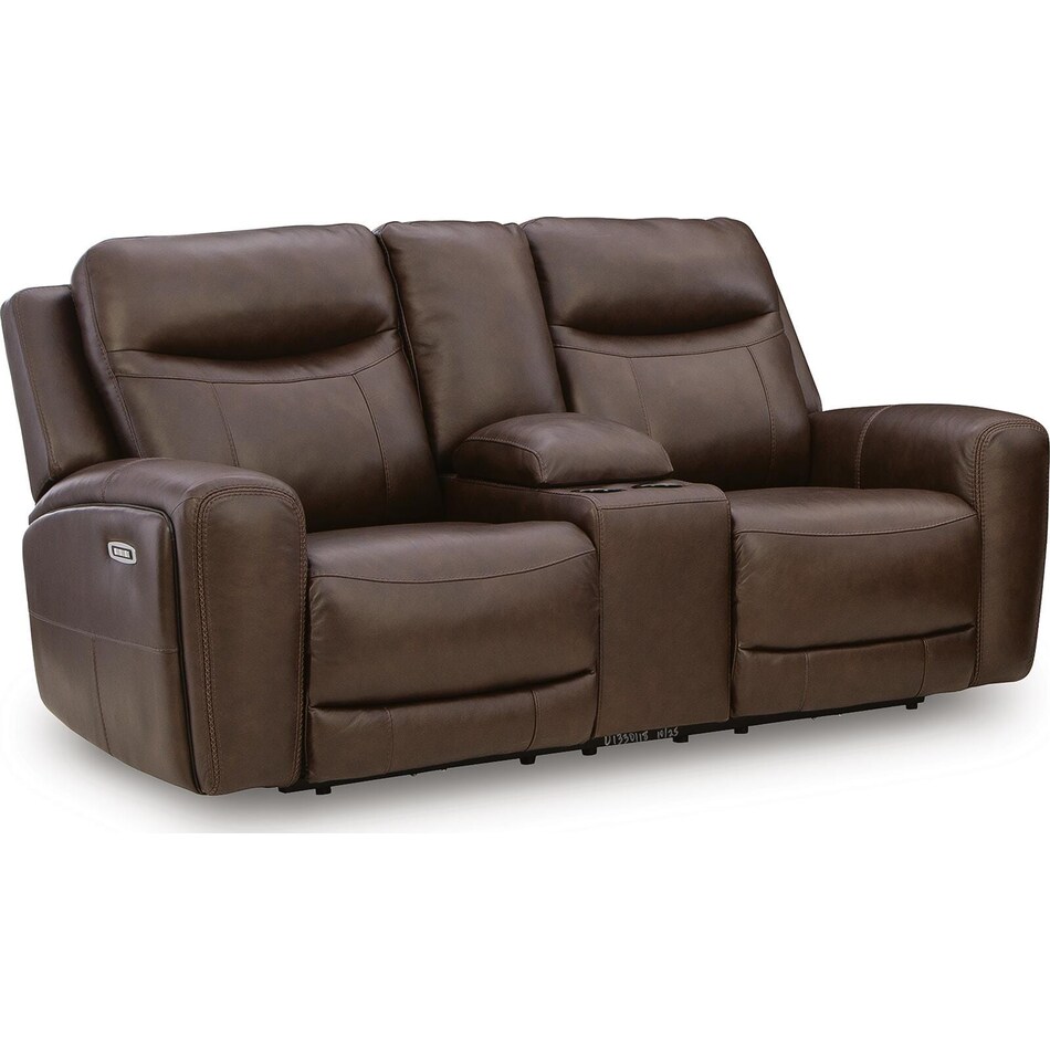 gravier cordova power leather reclining console loveseat   