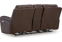 gravier cordova power leather reclining console loveseat   
