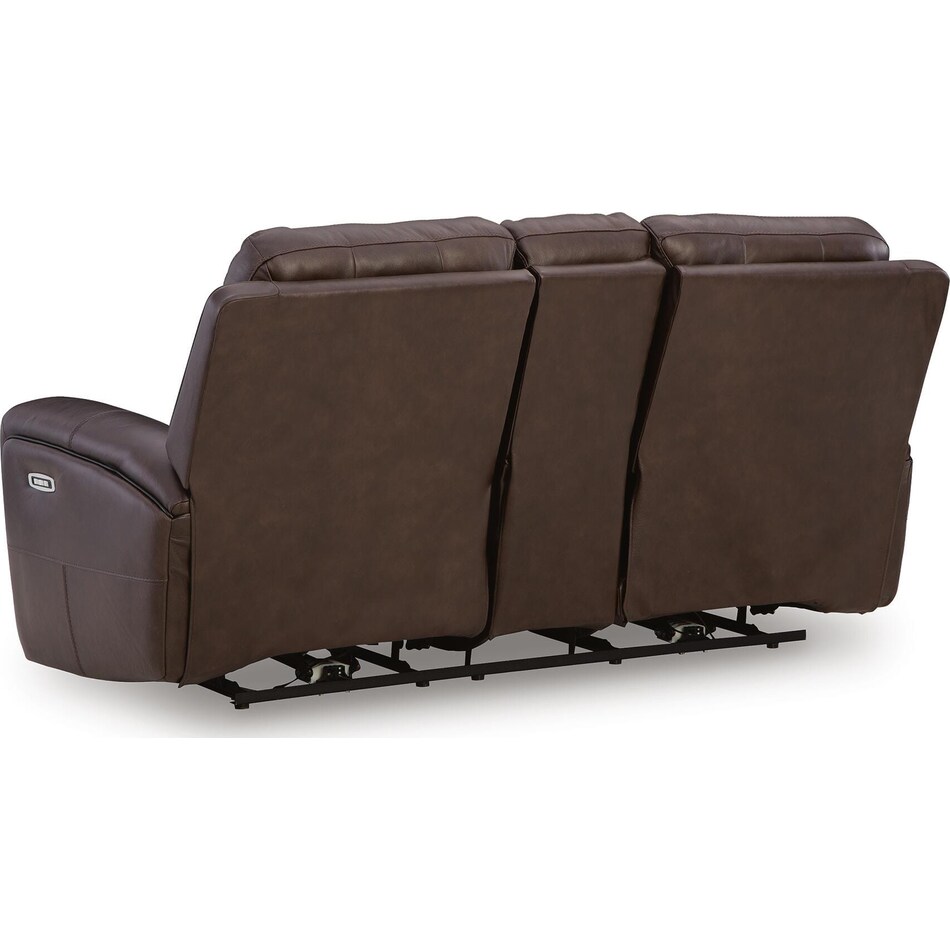 gravier cordova power leather reclining console loveseat   