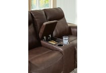 gravier cordova power leather reclining console loveseat   