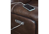 gravier cordova power leather reclining console loveseat   