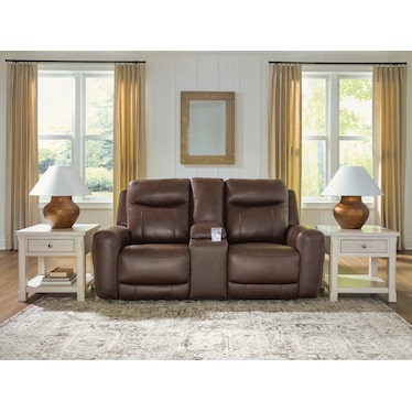 GRAVIER RECLINING LOVESEAT WITH CONSOLE
