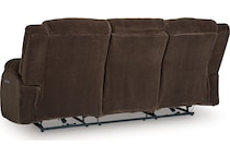 greely bend chocolate reclining sofa   