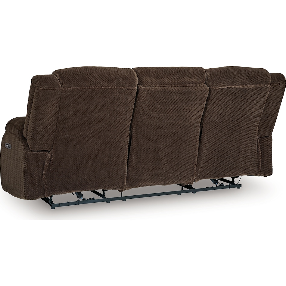 greely bend chocolate reclining sofa   