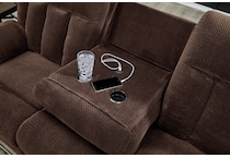 greely bend chocolate reclining sofa   