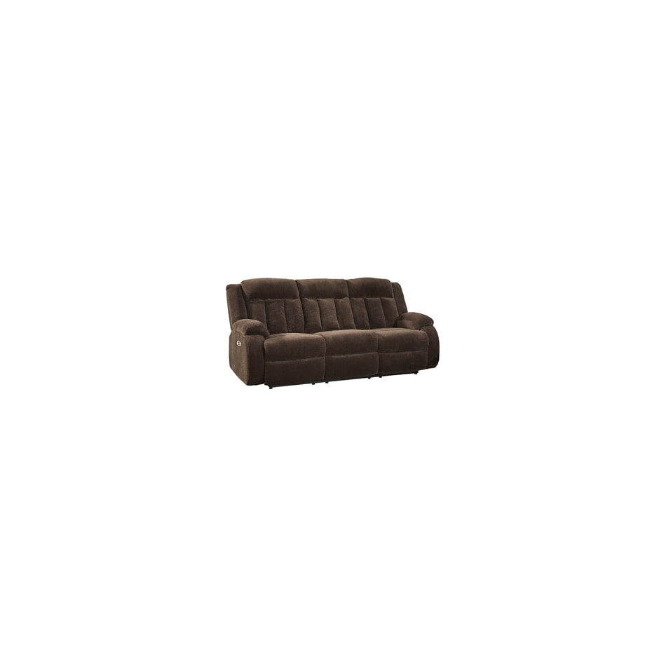 greely bend chocolate reclining sofa   