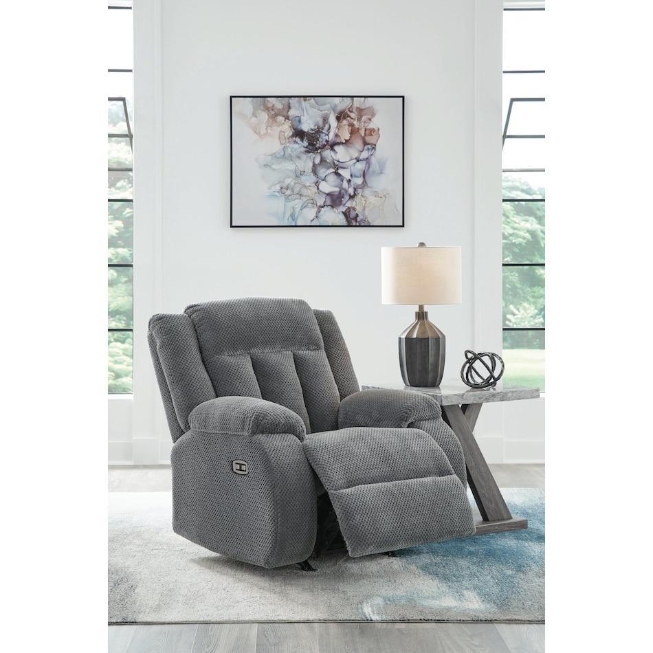 greely bend grey power recliner   