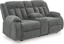 greely bend steel reclining console loveseat   