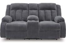 greely bend steel reclining console loveseat   
