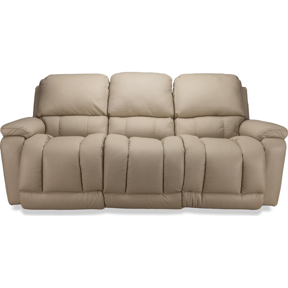 greyson beige power leather reclining sofa   