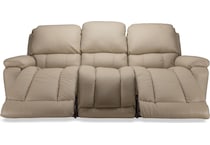 greyson beige power leather reclining sofa   
