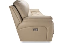 greyson beige power leather reclining sofa   