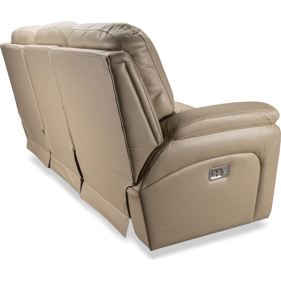 greyson beige power leather reclining sofa   