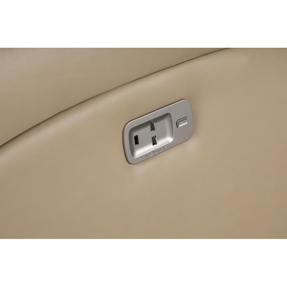 greyson beige power leather reclining sofa   