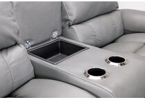 greyson grey power leather reclining console loveseat   