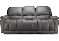greyson grey power leather reclining sofa   