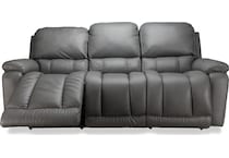 greyson grey power leather reclining sofa   
