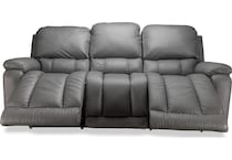 greyson grey power leather reclining sofa   