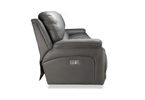 greyson grey power leather reclining sofa   