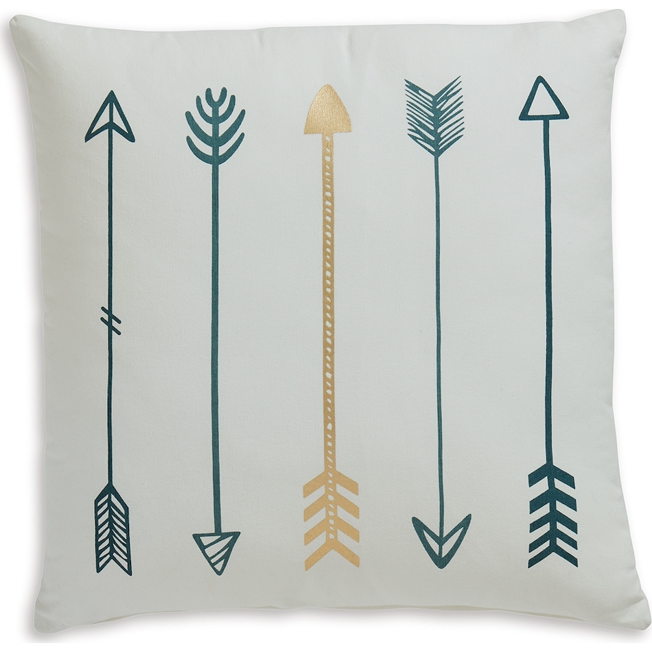 gyldan white teal gold pillow   