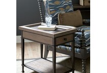 hallowell brown black chairside table   