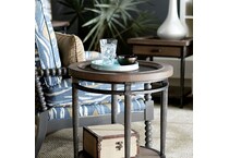 hallowell brown black end table   
