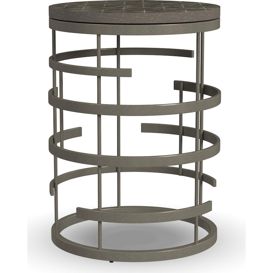 halstead soft silver chairside table   