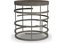 halstead soft silver end table   