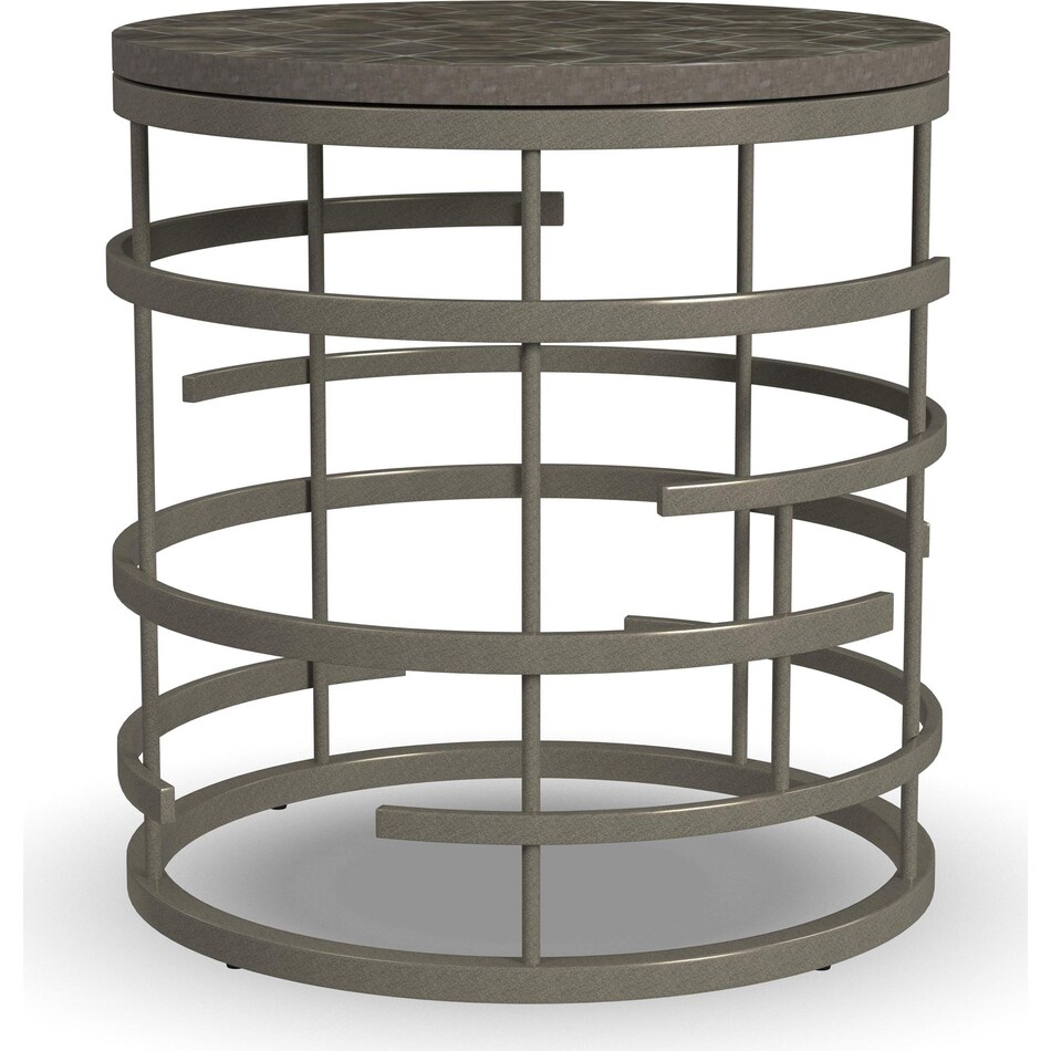 halstead soft silver end table   