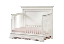 halston brushed white twin rails   