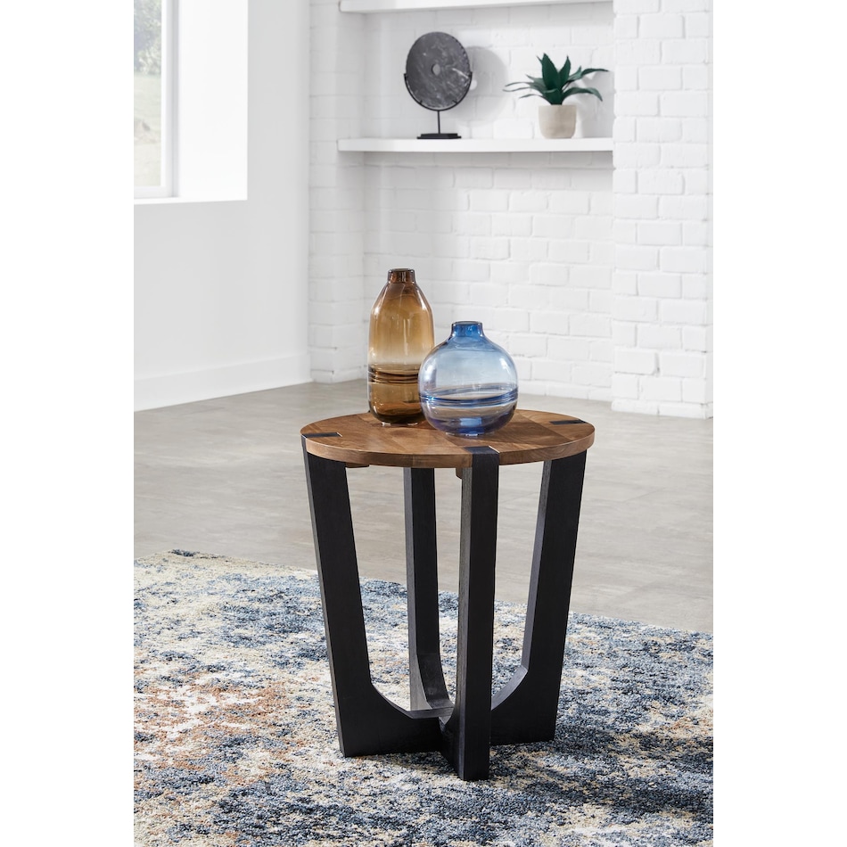 hanneforth brown end table   