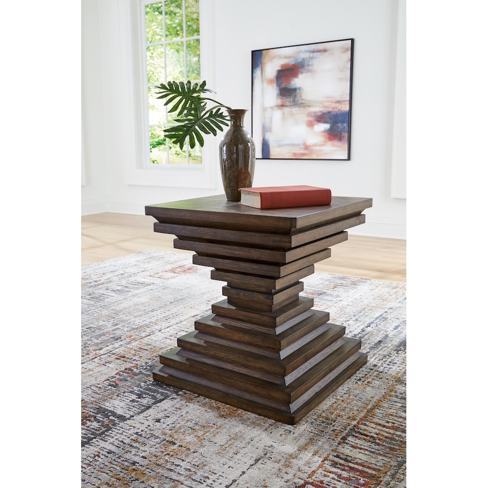 hannodream warm brown end table   